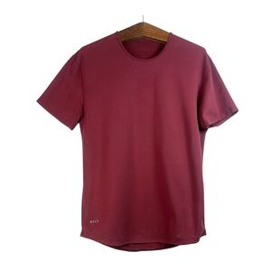 BYLT Mens Burgundy Lux Short Sleeve Shirt Size L Athletic Workout Gym